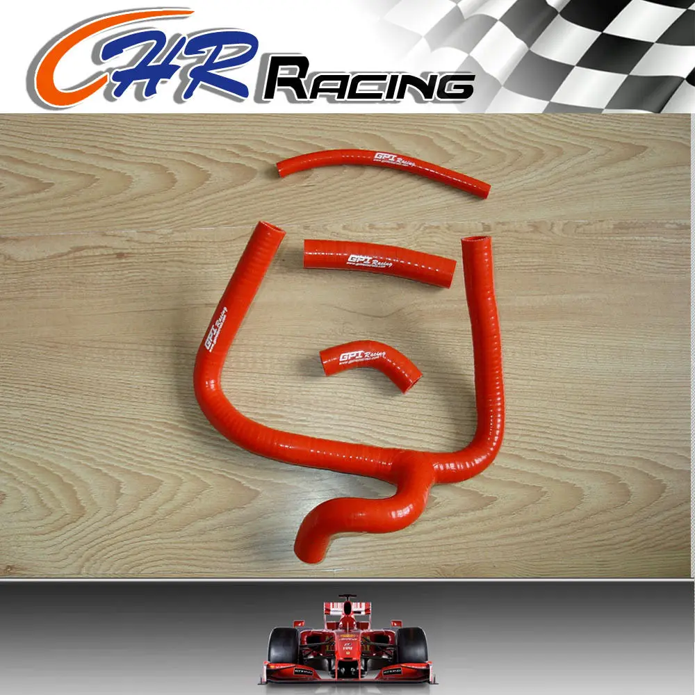 FIT 2002-2008 HONDA CR250 CR250R SILICONE COOLANT RADIATOR RED Y HOSE PIPE KIT 