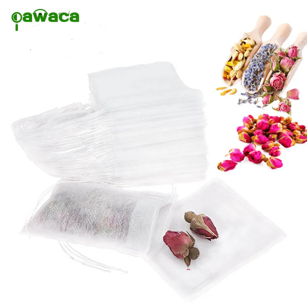 

New 5.5 x 7CM 100Pcs/Set Teabags Empty Scented Tea Bags With String Heal Seal Filter Paper for Herb Loose Tea Tool Bolsas de te