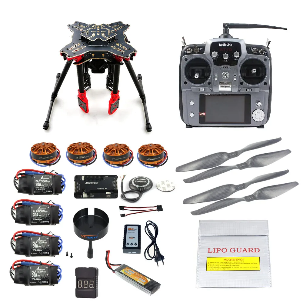 

DIY GPS Drone RC Quadcopter HMF U580 Totem Series APM2.8 PX4 Flight Control 700KV Motor 30A ESC Radiolink AT10 TX&RX F11066-G