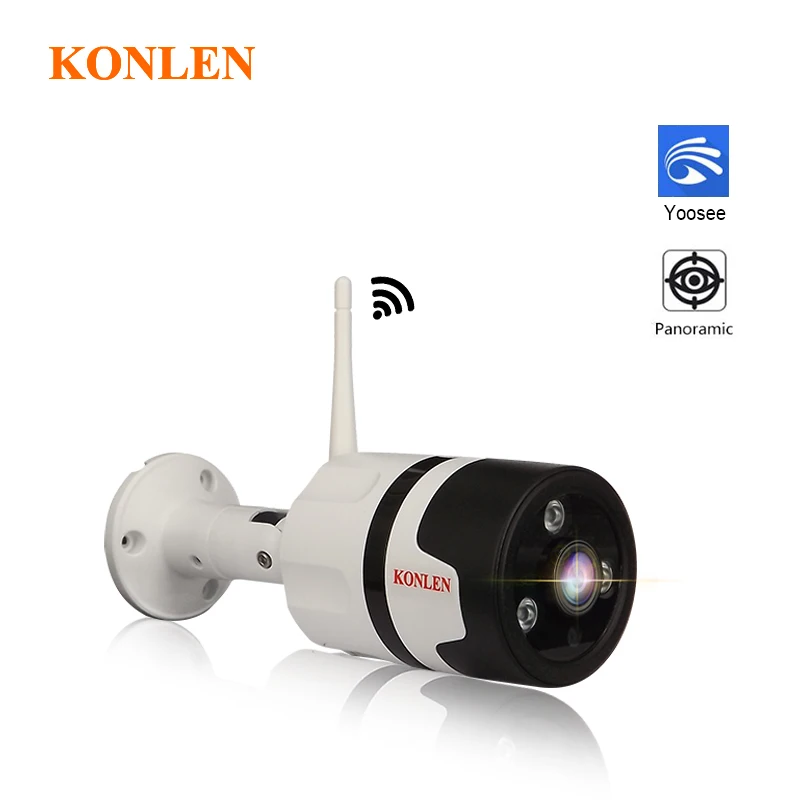 KONLEN Домашняя безопасность 720P панорамная WIFI IP камера для улицы 360 рыбий глаз пуля с
