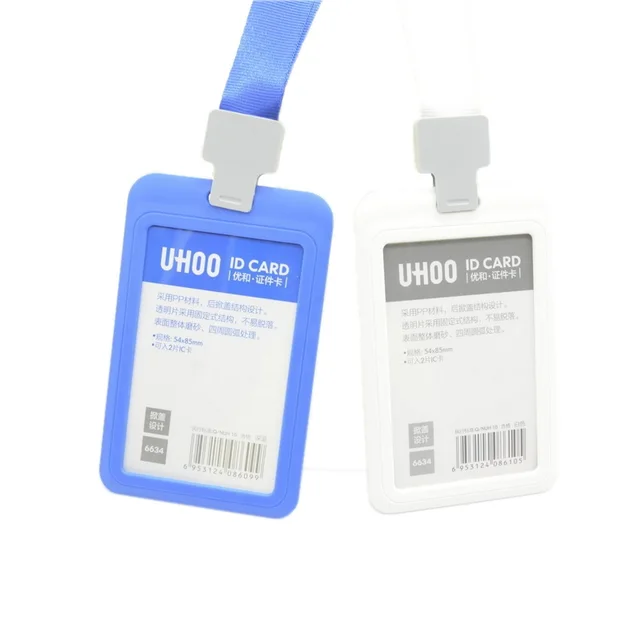 2 cm lanyard pp plastic id card holder name tag business badge
