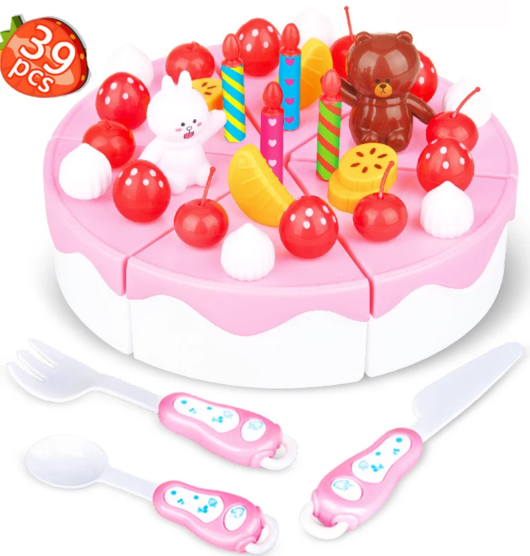 Реальной жизни подарок на день рождения фрукты Торт Модель блоки игрушки Дети Притворяться, играть искусственная еда Вечерние игры