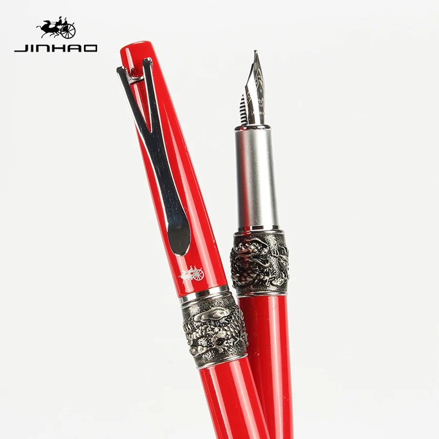 JINHAO-Y2, Роскошные Металлические авторучки, металлическая подарочная коробка, синие и черные чернила для офиса, бизнеса, металлические чернильные ручки для каллиграфии