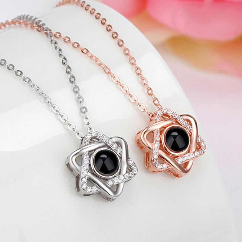 Romantic-100-Languages-I-love-you-Projection-Necklace-Rose-Gold-Silver-Zircon-Star-Pendant-Necklace-Wedding (4)