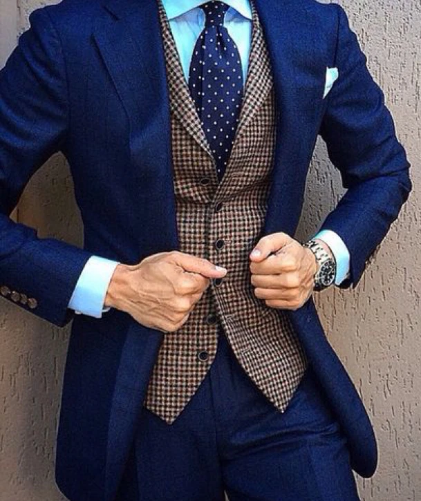 Houndstooth Vest Light Brown