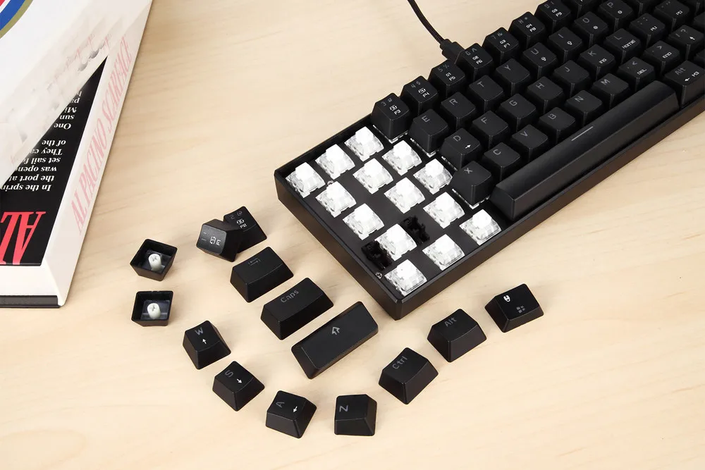 Цветная маленькая механическая клавиатура 61 клавиша для всех компьютерных ноутбуков с подсветкой Подсветка механическая клавиатура