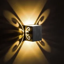 RGB LED wall sconce AC 85-265V 3W wall light fixture Recessed in Butterfly lamp LED for home Foyer decoration indoor lighting IL