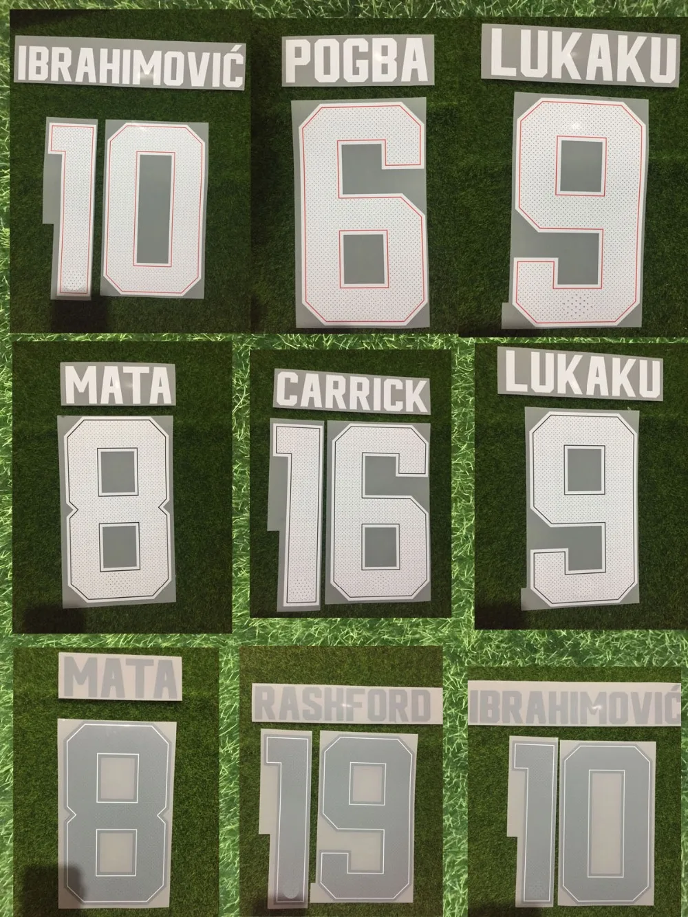 2017 2018 UCL Ibrahimovic Nameset POGBA Rashford Carrick de Gea mata LUKAKU печать устойчивая стирка