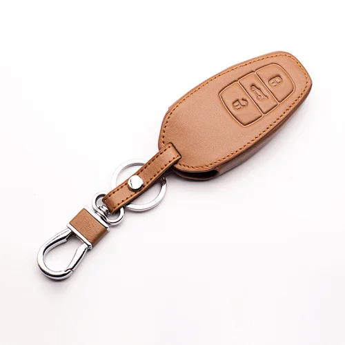 3 кнопки автомобильный кошелек кожаный чехол для клавиатуры для Volkswagen Touareg автомобильные ключи аксессуары чехол для клавиатуры защитный чехол для ключа чехлы - Название цвета: brown