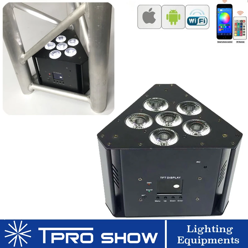 

Wireless Dmx Par Led Rgbwa Uv Stage Light Battery LED Par Truss Up Lighting APP Control Lights for Disco/Party/DJ/Club/Wedding