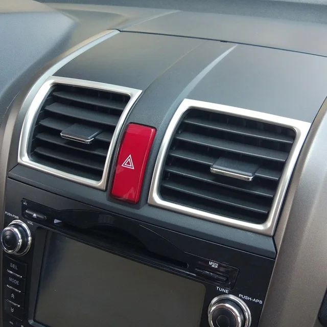 Stainless Steel central dash air condition AC Vent control frame cover