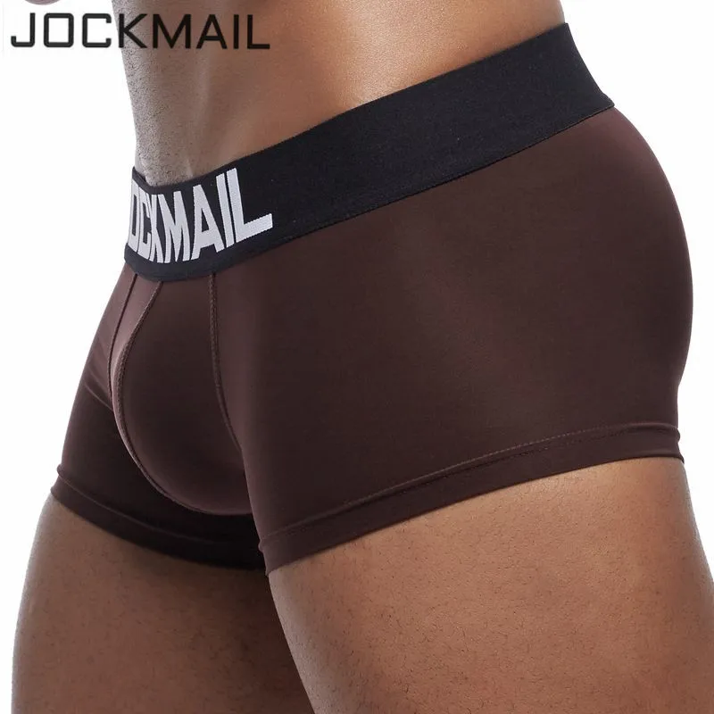 JOCKMAIL, фирменное Мужское нижнее белье, ледяной шелк, крутые Дышащие Боксеры Cuecas, мужские боксеры, мужские боксеры, шорты для геев, мужские трусы, calzoncillos