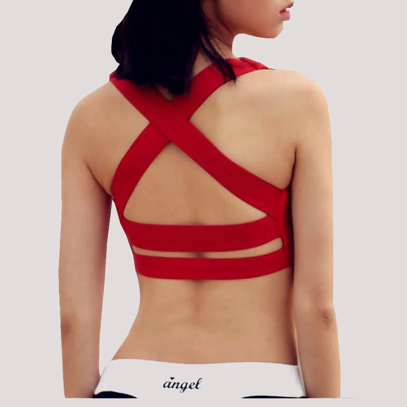 Woman Sexy backside Sports Bra Workout Jogging Push up Women's Shockproof Running Fitness Gym Yoga Bras G-110