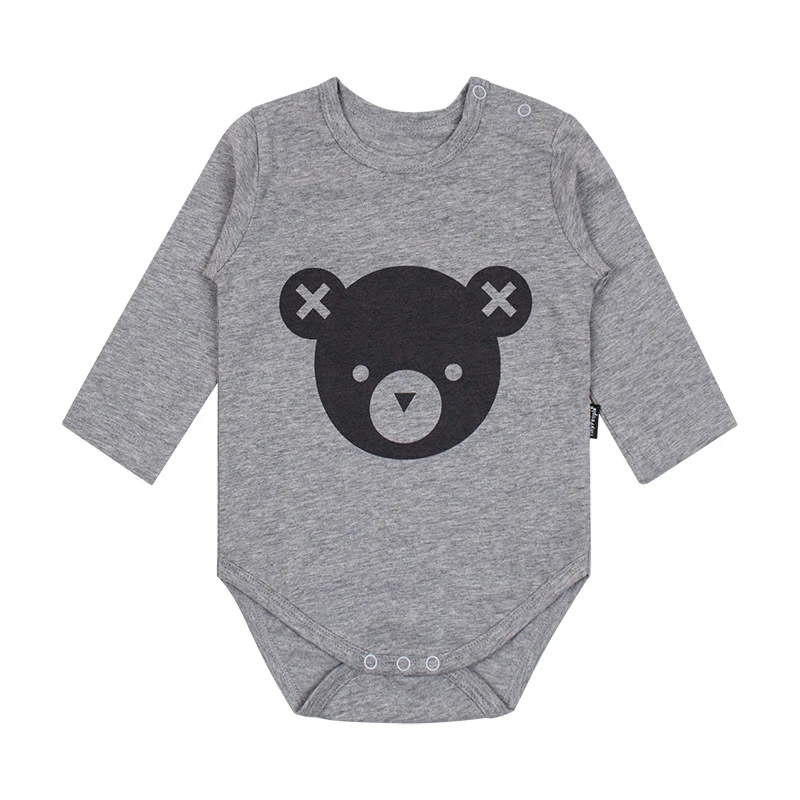 Tinyлюди, черный медведь, милый Детский боди, хлопок, длинный рукав, весна, для новорожденных мальчиков, комбинезон для девочек, одежда для младенцев - Цвет: black bear