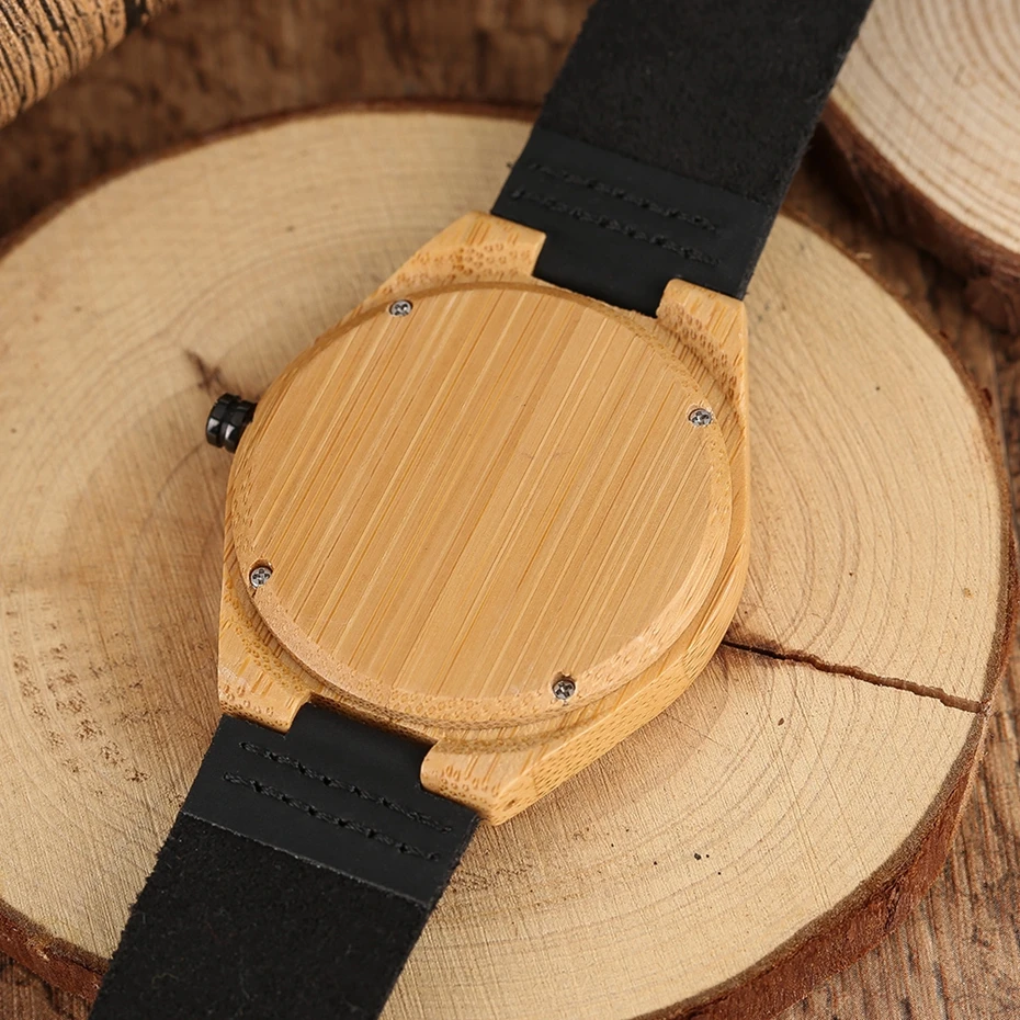 2017 Minimalist Wood Watch Male Watch Natural Bamboo Wood Watch Genuine Leather Casual Quartz Clock Men's Sports Reloj de madera 2018 Christmas Gifts (12)