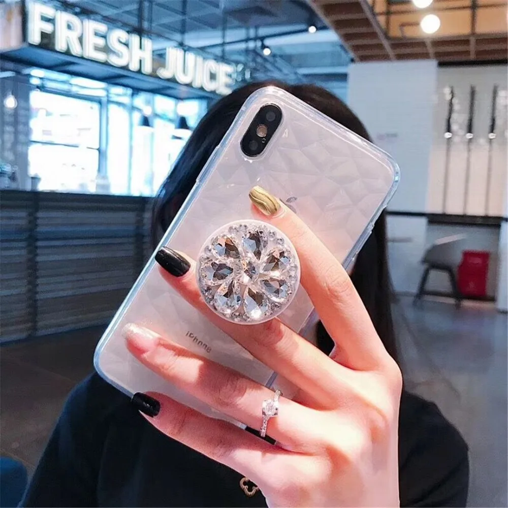 HUANQING Luxury water drill diamond print cell phone case For iPhone 6 6S 7 7Plus 8 8Plus Fashion for X XR XS Max Protective Cover case3