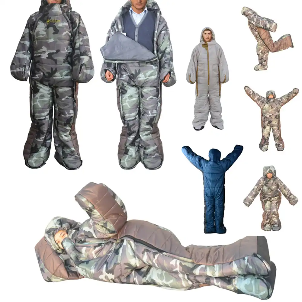 Mummy Camping Sleeping Bag Human Body Design Portable Lightweight 4 Season Sleeping Bags With Arms And Feet Outdoor Camping Sleeping Bags Aliexpress
