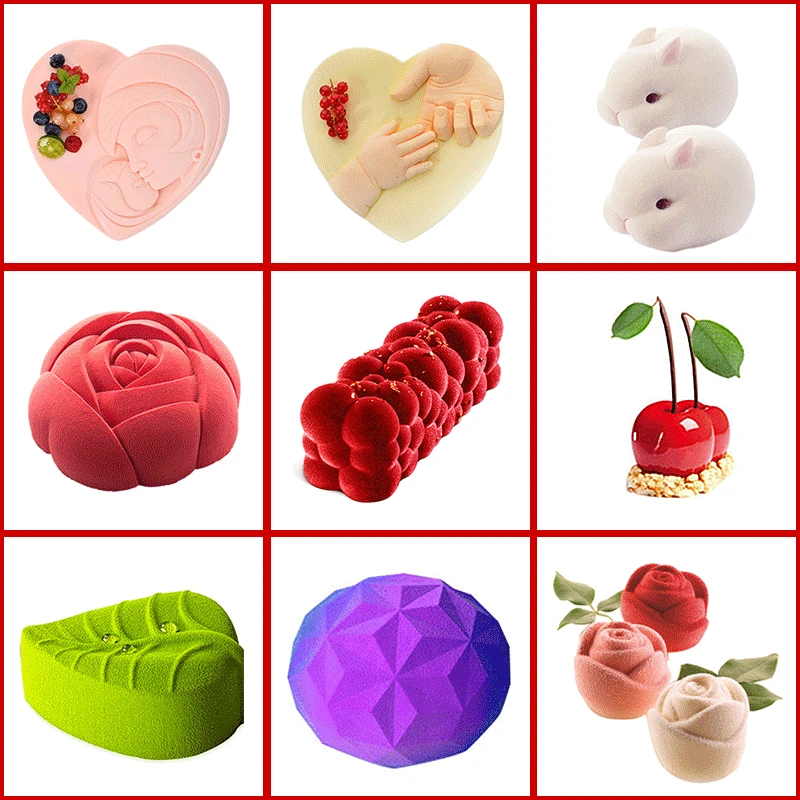 Cake Decoration Molds For Chocolate Dessert Mold 3D Silicone Mousse Fondant Bakeware DIY Bakery Pastries Pudding Baking Tools
