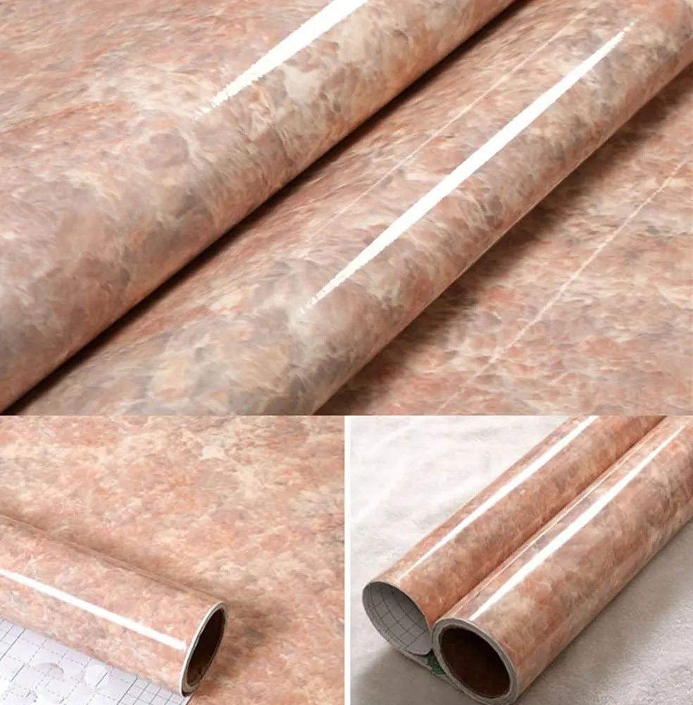 60 152cm Granite Marble Gloss Self Adhesive furniture Vinyl Decor Film Counter Kitchen Home Decals Wall