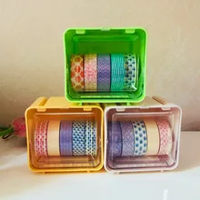 Купить Предусмотрена японский Васи набор, простой Цвет клейкая лента для DIY Craft украшения 5 рулонов/набор