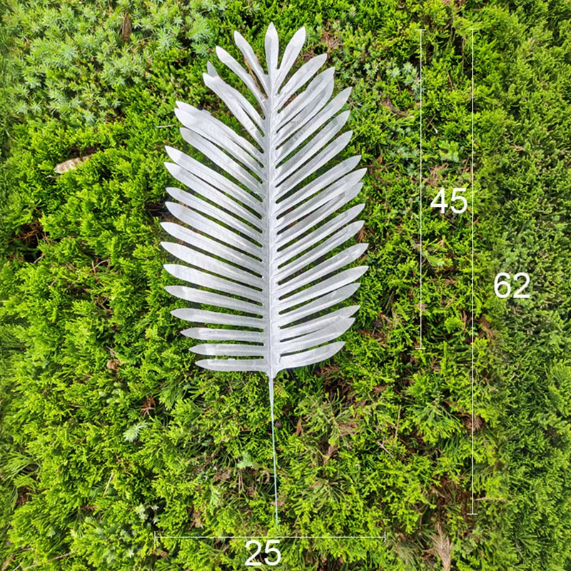 Gold Artificial Monstera Tropical Plam Tree Leaves Photography Background Fake Plants Wedding Birthday Party Home Decoration - Цвет: Silver Palm Large