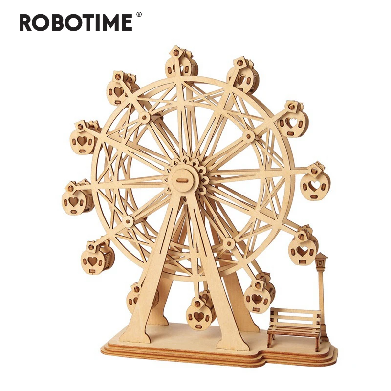 Obotime Fun Puzzle Новинка серии Diy Деревянный Колесо обозрения 3d Модель Строительный набор популярные игрушки для детей Подарки для взрослых