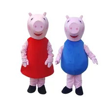 Розовый костюм талисмана свиньи взрослый размер розовый костюм талисмана свиньи