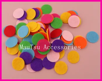 

1000PCS 2.5cm 1.0" Assorted Colors Round Felt Pad Patches for flower and brooches'back,felt applique,non-woven Circles