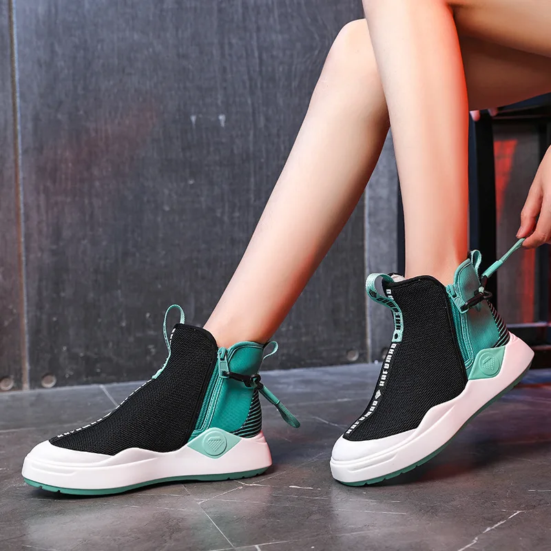 

2018 new fashion simple color matching elastic cloth flat shoes women trend thick bottom comfortable breathable casual shoes.