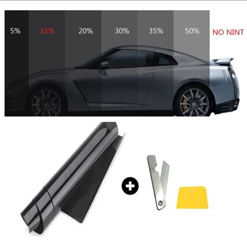 

Car window tint film roll 15% VLT auto glass tinting film for hose office car sunshade residential commercial 50*300cm