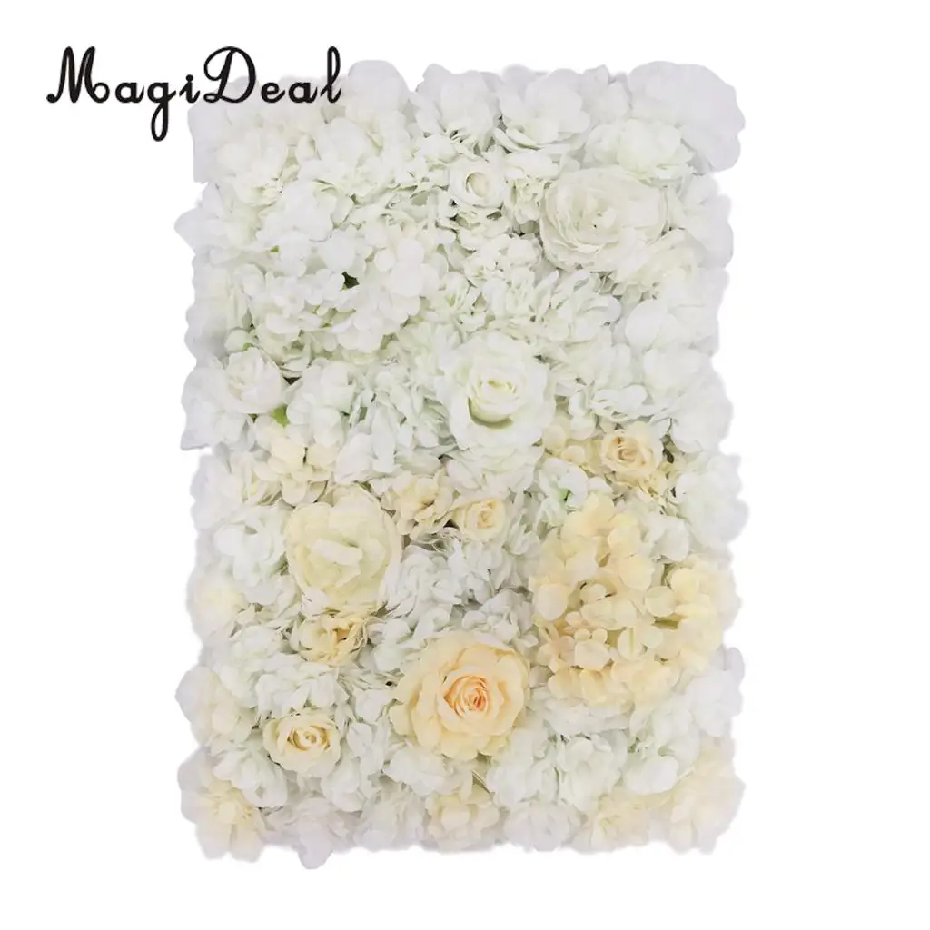 Romantic Artificial Flower Wall Panels Wedding Venue Roses Hydrangea Floral Decor Type A 5 Colors Choice	