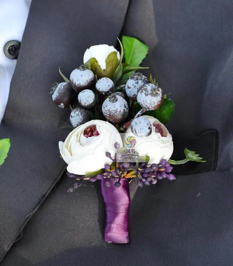 1 шт свадебная бутоньерка, жених бутоньерка Невеста Подружка невесты женские руки на запястье цветок Искусственные цветы корсажи свадебные принадлежности - Цвет: Color11 Boutonniere