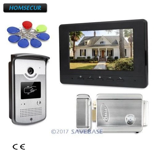 

HOMSECUR 7inch Wired Video Door Entry Security Intercom with Electric Lock 1V1 Kit For Apartment