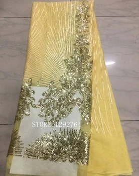 

New arrive African sequins tulle lace Hot new for red Color guipure african sequence lace fabric for Nigerian wedding dresses