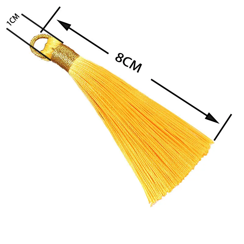10 шт./лот 8 см длинная шелковая бахрома хлопок отделка кисточки для ювелирных изделий принадлежности для поделок своими руками шитье шторы аксессуары borlas flecos