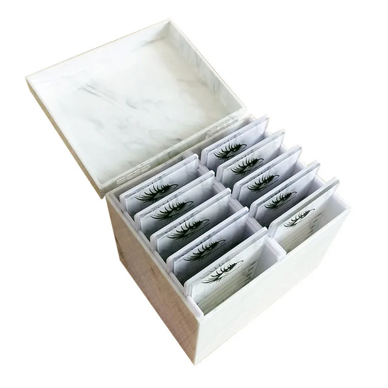 Коробка для хранения ресниц 10 слоев органайзер для макияжа накладные ресницы клей поддон держатель Прививка ресниц инструмент для наращивания макияжа