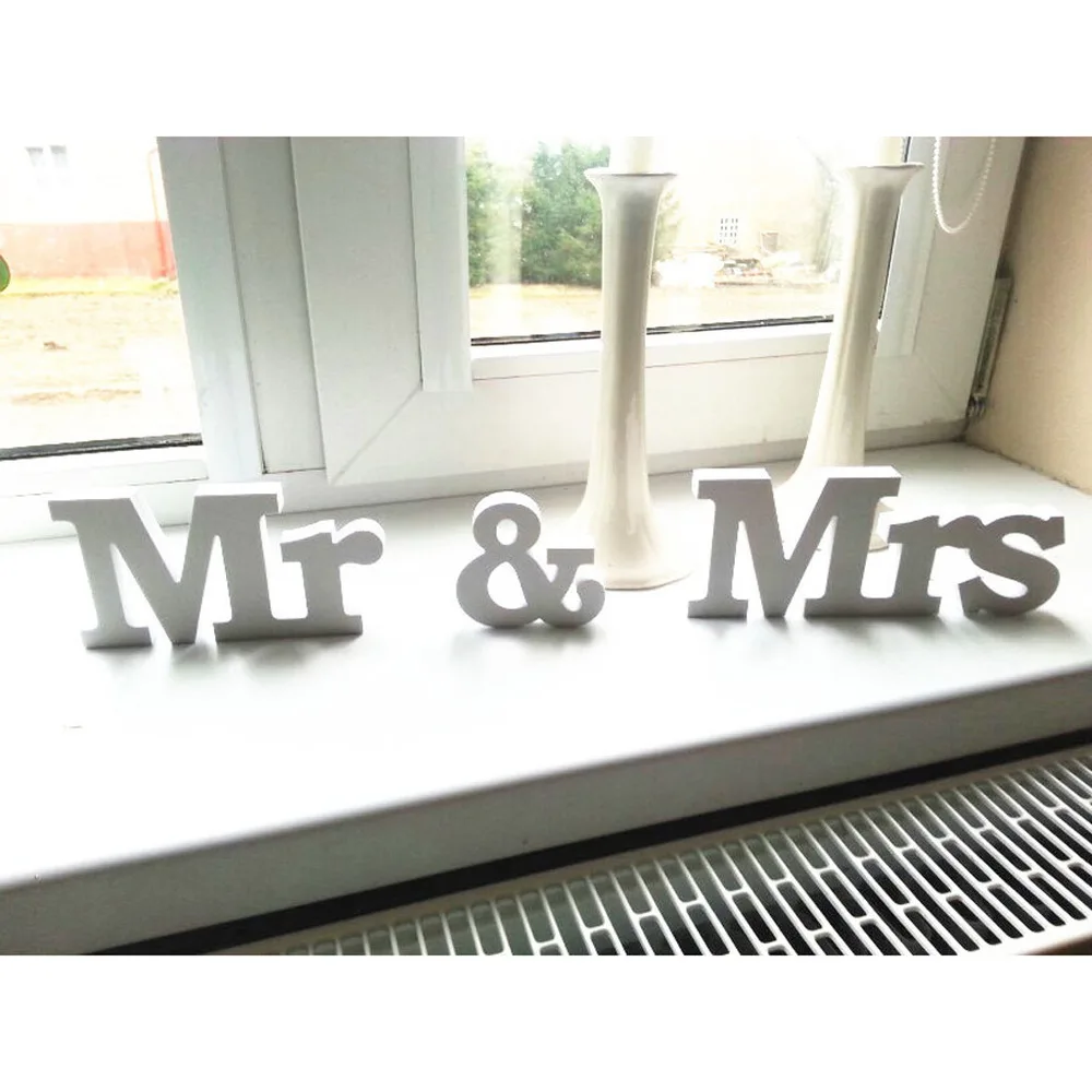 Белая буква Mr And Mrs деревянная стойка верхнее украшение свадебного
