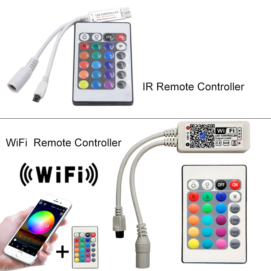 5m 10m 2835 Tira Conduzida Rgb Tira Conduzida Fita Luz Smd dc 12v à Prova d' Água Led Rgb Luz Diodo Fita Flexível com Wifi Controlador ir 6 5 m 10 m 2835 tira conduzida