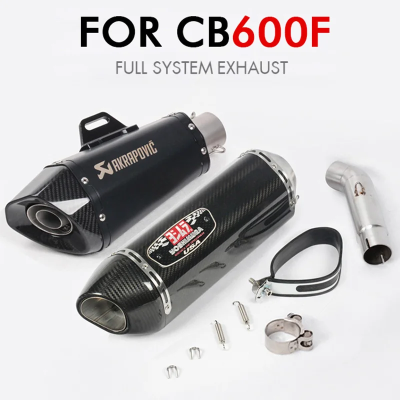 

CB600F CB 600F Full system Motorcycle Exhaust Muffler Middle Link Pipe Escape Moto With DB killer For cb600f Hornet 2007- 2013