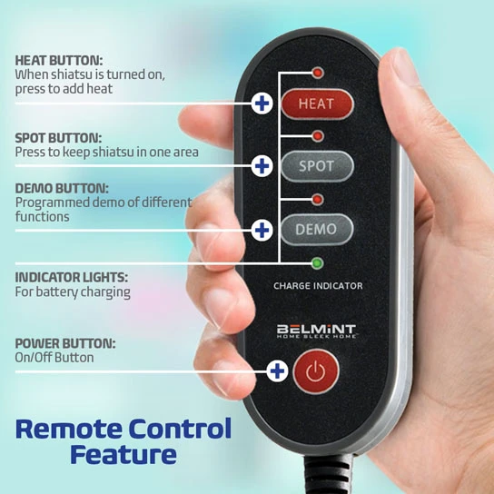 Shiatsu Portable Cordless Back Massage with Heat Deep Kneading Massager Car Seat (4)