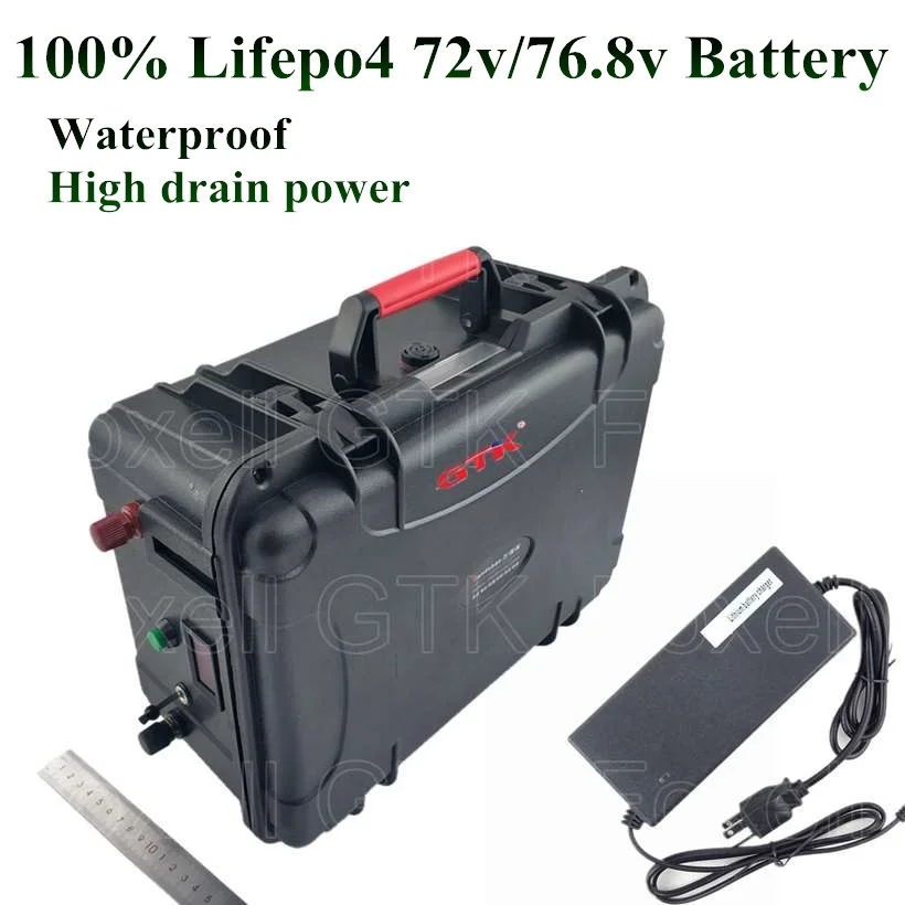 Водонепроницаемый 100% LiFePO4 72v 20Ah Батарея пакет 15Ah 18Ah 76 8 v 24S Электрический скутер