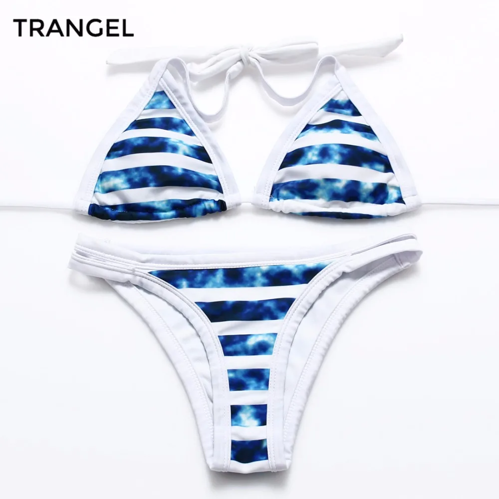2016 New Sexy Printed Swimwear For Women Halter Top Bikini Set biquini Swimsuit Pin Up Bathing