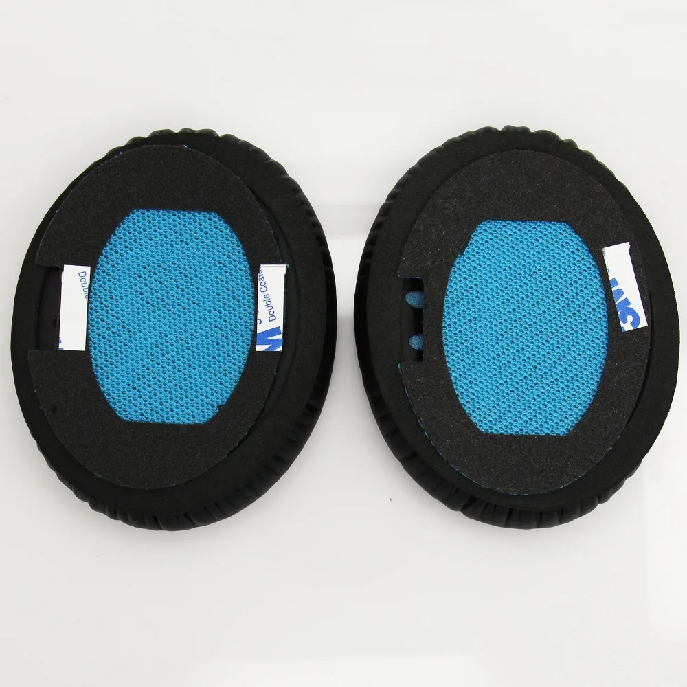 Soft Protein Leather Replacement Earpad Ear Pads Cushions for Bose QuietComfort 25 QC25 QC 25 Headphones Black& Blue