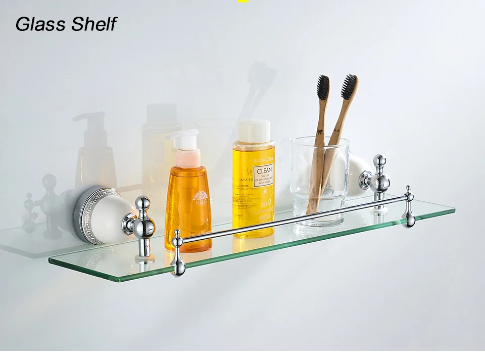 Ledeme Bath Hardware Toilet Wall Shelf Bathroom Shelf Single Tier