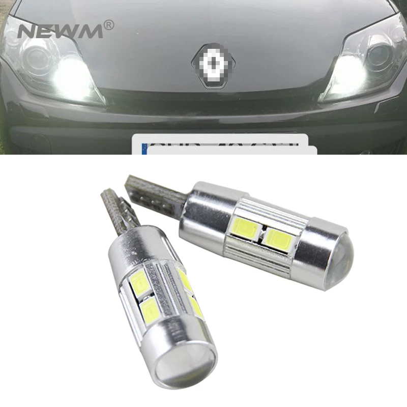 

2X Led W5W T10 canbus Car Light with Projector Lens for Renault Trafic Safrane megane 2 duster logan laguna Koleos Scala Stepway