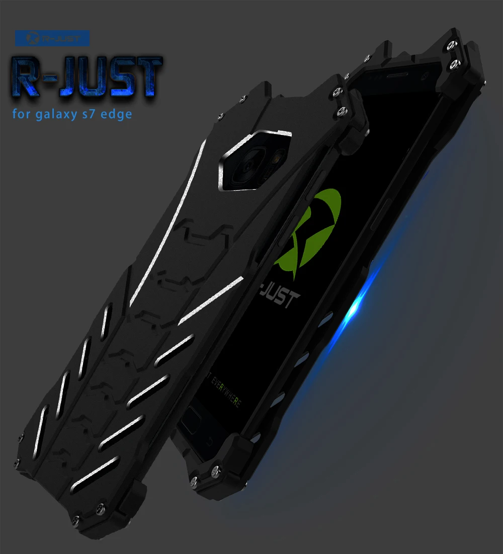 

R-just Batman Case For Samsung Galaxy S7 Edge Armor Aluminum Alloy Metal Capinhas Fundas Coque Cover For Samsung G9350 Case