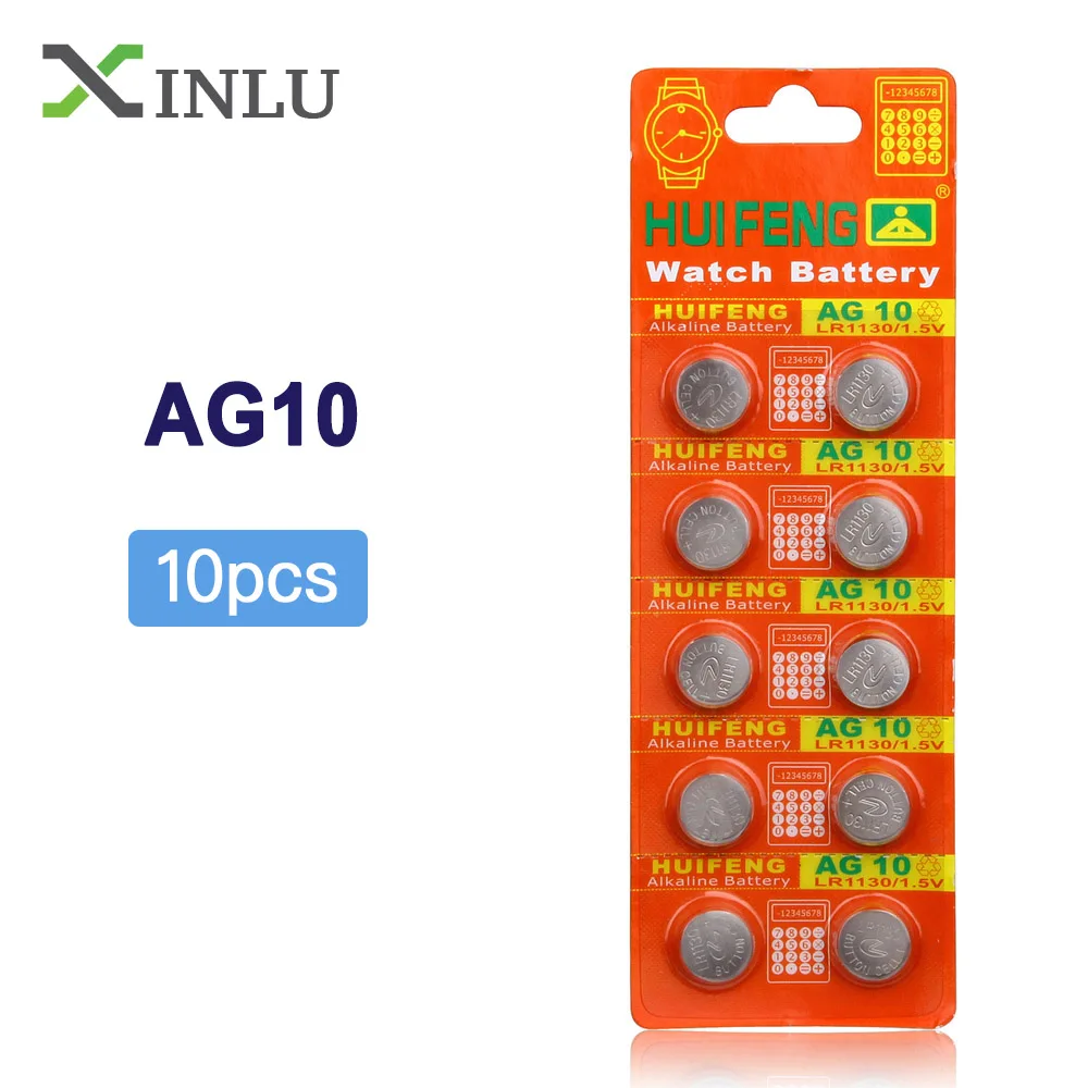 10 шт./карта AG10 lr1130 для часов игрушек пультов 189 LR54 Cell щелочная батарея 1 55 в SR54 389 LR1130