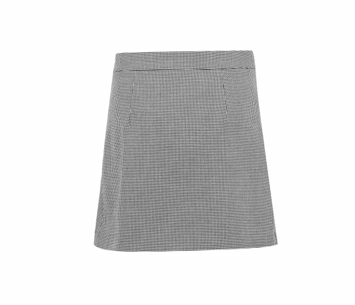 Vero Moda Women's Houndstooth Print Iron Ring Mini skirt | 318316505