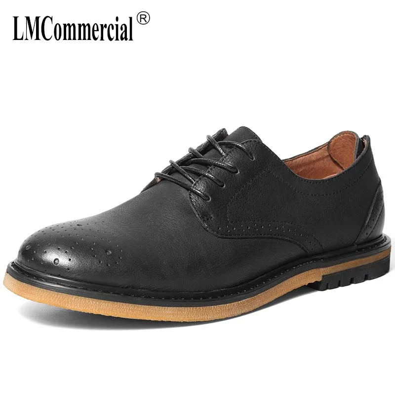 

spring autumn summer British reto men's shoes carved Genuine Leather shoes men Korean business male casual shoes bullock