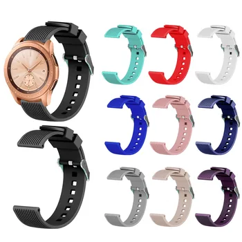 

Shellhard 20MM Silicone Watchband for Samsung Galaxy Watch Striped Replacement Bracelet Strap for SM-R810 42MM Gear2
